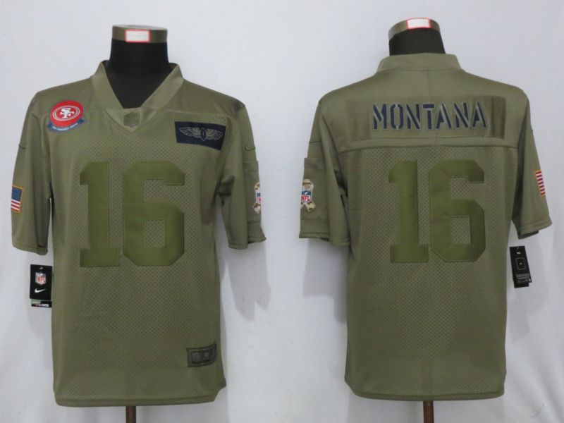 Men San Francisco 49ers #16 Montana Nike Camo 2019 Salute to Service Limited NFL Jerseys->san francisco 49ers->NFL Jersey